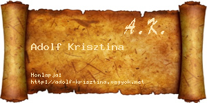 Adolf Krisztina névjegykártya